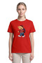 Women's Red Teddy Bear Printed T-Shirt Life Is a Journey Comfortable Fit Cotton
