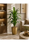 Luxury Artificial Cornus Tree with Long Dense Green Leaves Realistic Design and Modern Gold Touch