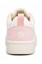 Girls' White Pink Casual Sneakers – Cute Printed Lace-Up Shoes - 2