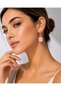 Pink Stone Gold Hoop Earrings with Dangling Square Stone Stylish Women's Earrings - 4
