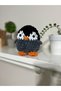 Handmade Velvet Mini Penguin Plush Toy, 11 Cm, Black Gray Orange, Baby Room Decoration and Collection