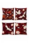 Set of 4 Pillow Covers with Storks and Flowers Pattern - 3