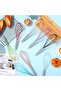 Silicone Whisks, 8Pcs 10-Inch Non-Scratch Stainless Steel Egg Beaters, Heat Resistant Kitchen Mixing - 6