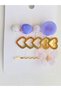 Set of 3 Buckles in Lila Color with Hearts, Metal and Butterfly Design - 4