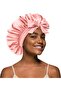 Satin Bonnet Silk Bonnet for Sleeping with Adjustable Elastic Tie Band, Hair Cap Extra Large Double