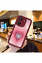 Poco C65 Compatible Pink Gradient Heart Spider Web Pattern Silicone Case - 2