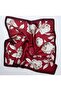 Women's 70X70 cm Burgundy Floral Patterned Satin Scarf