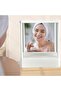 Table Mirror With Stand, White Desktop Vanity Accessory with Stable Base, Compact Makeup Re - 5