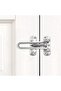 Interior door lock silver with 7 screws reinforced metal security. - 3
