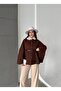 Women's Belt Detailed Fur Poncho - 3