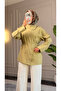 6403 - Stylish Comfortable Horizontal Button Detailed Woven Soft Fabric Women's Shirt - 6