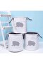 Round Baskets Storage, Cotton Fabric Laundry Hamper, Foldable Nursery Organizer, Large Cap - 7