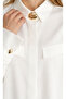 Accessory Detailed Poplin Shirt |   Mks1611120-1 - White - 4