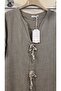 Italian Linen Dress with Large Button Detail - 2