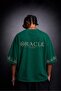Men's Green Oracle Embroidered Oversize Tshirt - 2