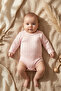 Lulla 100% Cotton Pink Heart Patterned 3-Piece Baby Set - Long Sleeve Snap Bodysuit and Ruffled Pants - 6