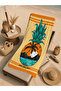Orange Tropical Pineapple and Sea View 70X150 Beach Towel - Digital Printed Bath Towel - 5