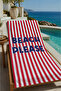 Red and White Striped Beach Towel with the Text "Please" 70X150 - Digital Printed Fade-Resistant Bath Towel