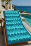 Blue Mermaid Scale Patterned 70X150 Beach Towel - Cotton Bath Towel