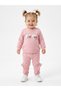 Cotton Heart and Ruffle Detailed Snap Fastener 2-Piece Baby Girl Set - 3
