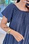 Madonna Collar Polka Dot Viscose Dress 6Y368 - 5