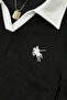 Ophella Polo Collar Embroidered Gathered Long Sleeve Blouse - 4