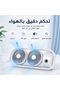 مروحة طاولة مزدوجة قابلة للطي بـ5 سرعات وإضاءة RGB – أبيض - 5