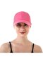 Women's baseball cap with cross ponytail detail, adjustable high quick-drying - pink - 3