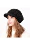 Women's knitted winter hat retro beret 52-60cm gray. - 5