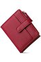 Women's red zipper wallet slim PU coin/card slots.