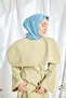 Twill Silk Scarf Geometric Blue - 2