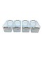 4-Piece Refrigerator and Cabinet Organizer Basket - Drawer Organizer with Wooden Handle, White