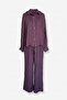 Women's Wrinkled Textured Oversize Shirt and Pants Set - 5