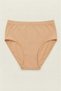 Women's 10-Pack Skin Color Plus Size High Waist Cotton Elastic Waistband Gathering Panties Set - with Sleep Band Gift - 4