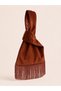 Kremit Brown Velvet Knot Bag