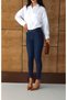 Women's Dark Blue High Waist Skinny Jean Trousers Dark Blue Stretchy Long Leg - 5