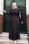 Women's Cupra Pike Fabric Comfortable Cut Hijab Dress with Mobile Scarf 3220 Black - 5