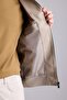 Waterproof Slim Fit College Collar Ribbed Zippered Faux Leather Bomber Coat Y5367Az26Au - 7