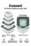 Set of 5 Square Food Storage Containers 160-1500 ml with Colorful Lids, Nesting Transparent Kitchen Organizer - 3