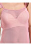 Dark Pink Solid Ruffled Trims Mesh Babydoll - 3