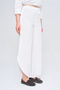 Women's Comfortable Cut Solid Color Trousers with Side Slits - 2