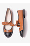 Tan Bow Detail Cap Toe Ballerinas - 4