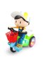 Electric Stunt Tricycle Toy for Kids – 360° Rotating Robot Bike with LED Lights & Music | Automatic Bump & Go Scooter with Cute Cartoon Rider | Battery Operated Interactive Action Vehicle | Be - 5