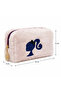 Plush Pen Holder and Makeup Bag Zippered Multi-Purpose Organizer Bag White - 2