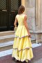 Yellow Purple Piping Poplin Dress - 8611 - 7