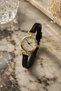 Boffy Women's Wristwatch Black Leather Band Gold Case Minimal Vintage Design Roman Numeral Elegant Classic Women's Watch - 3