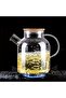 Heat Resistant Borosilicate Glass Teapot Pitcher – Bamboo Lid, with Strainer, Cold & Hot - 2
