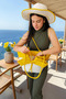 Handmade Beach Pool Bag and Hat Set with Bow and Ribbon Multi-Purpose Easy to Clean Washable Decorative Bag and Hat - 5