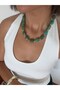 A Wonderful Handmade Bone Necklace with a Combination of Khaki and Gold - 3