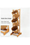 FFD 3-Tier Wooden Storage Rack with Handwoven Jute Baskets - Freestanding Organizer for Kitchen, Bathroom & Living Room - 5